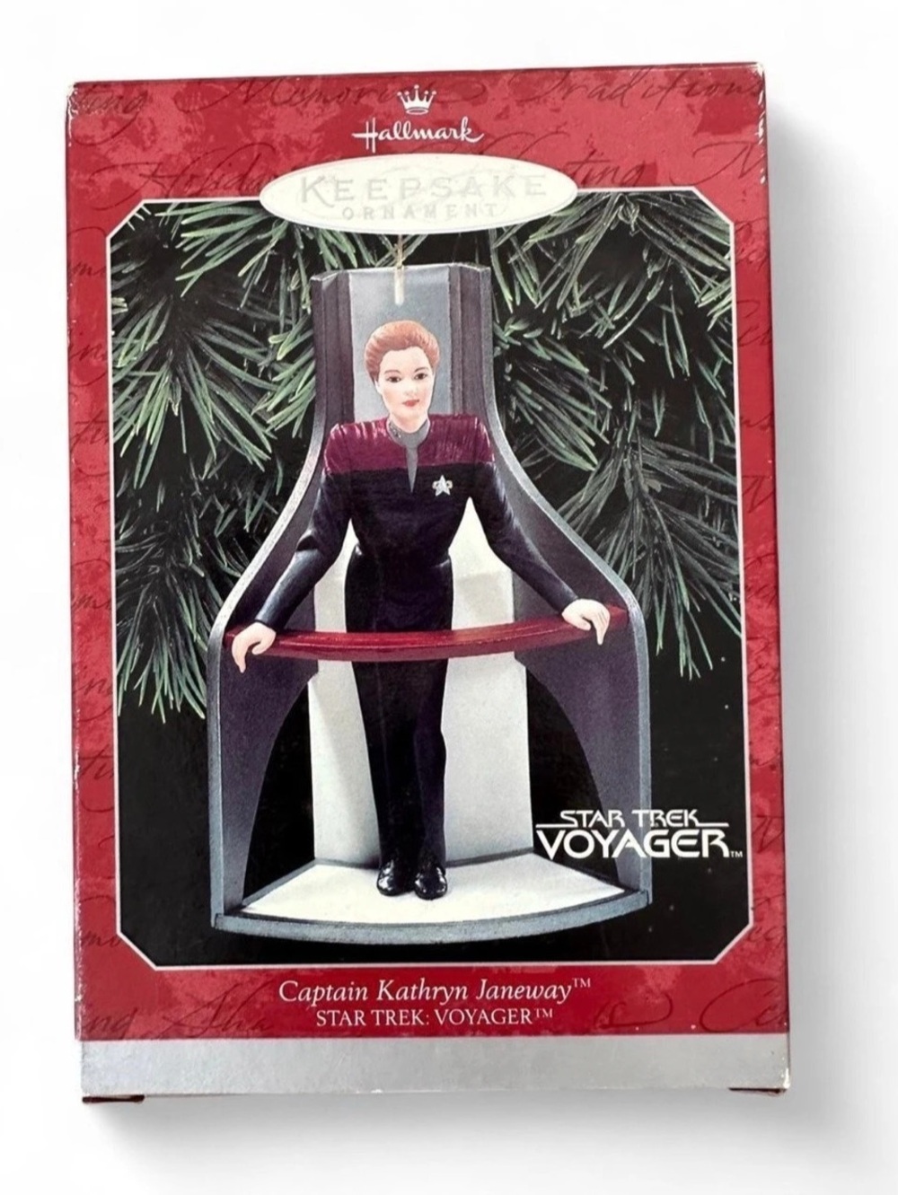 Hallmark Captain Kathryn Janeway Star Trek Voyager Ornament in Red